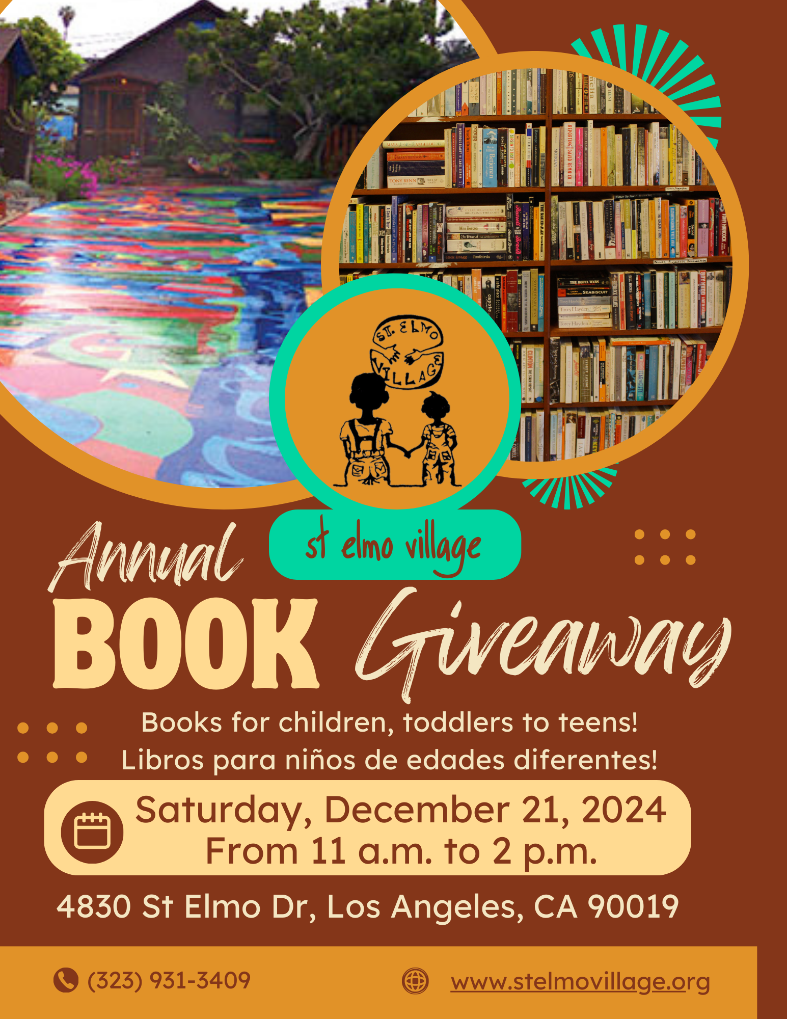 Annual Book Giveaway, Saturday, December 21, 2024, from 11 a.m. to 2 p.m.